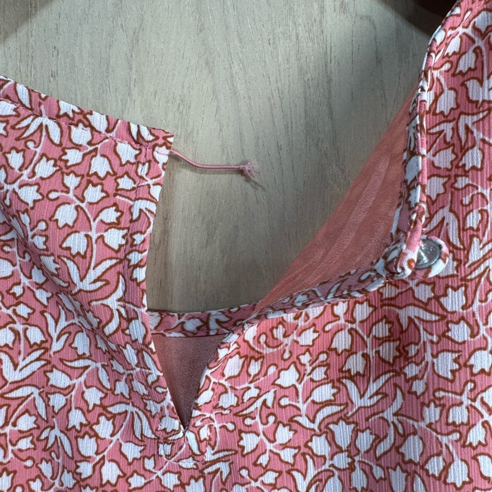 J.Crew Womens Floral Print Long Sleeve Blouse S Pink & White - Picture 12 of 12